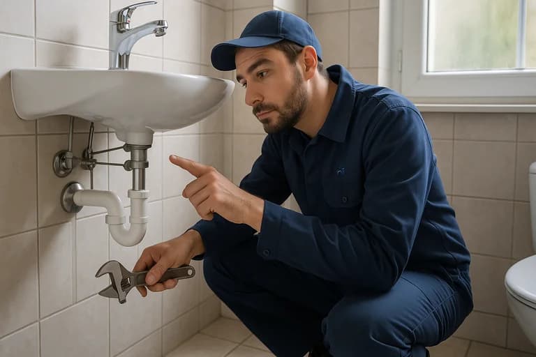 Artisan plombier à Nancy en intervention